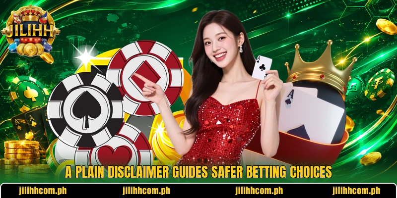 A plain disclaimer guides safer betting choices