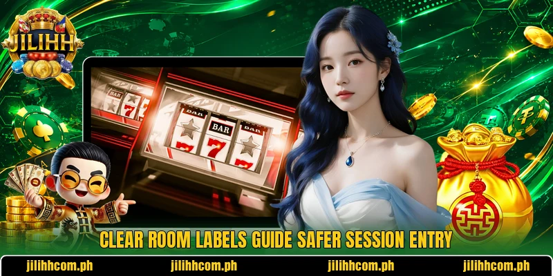 Clear room labels guide safer session entry