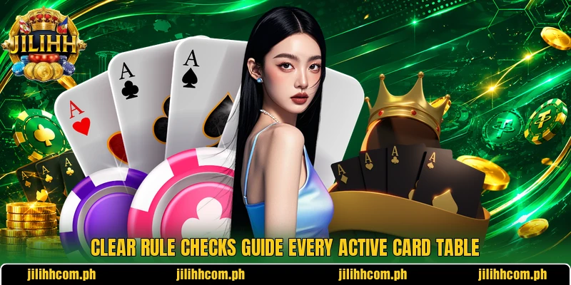 Clear rule checks guide every active card table Clear rule checks guide every active card table