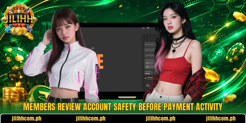 Members review account safety before payment activity