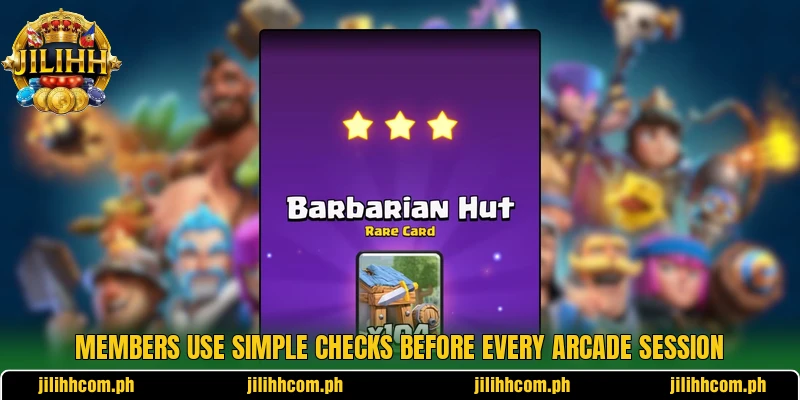 Members use simple checks before every arcade session Members use simple checks before every arcade session