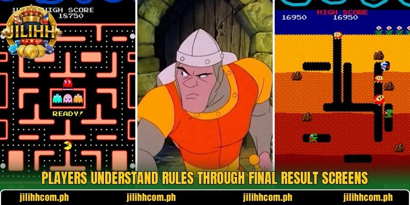 Players understand rules through final result screens