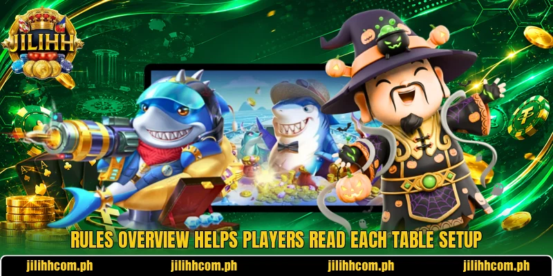Rules overview helps players read each table setup